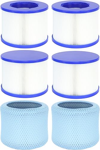 Filtro 60% más denso, filtros de spa de alta eficiencia atornillados compatibles con todos los filtros Relxtime, Aleko, Wejoy, Aquaspa y otros spas