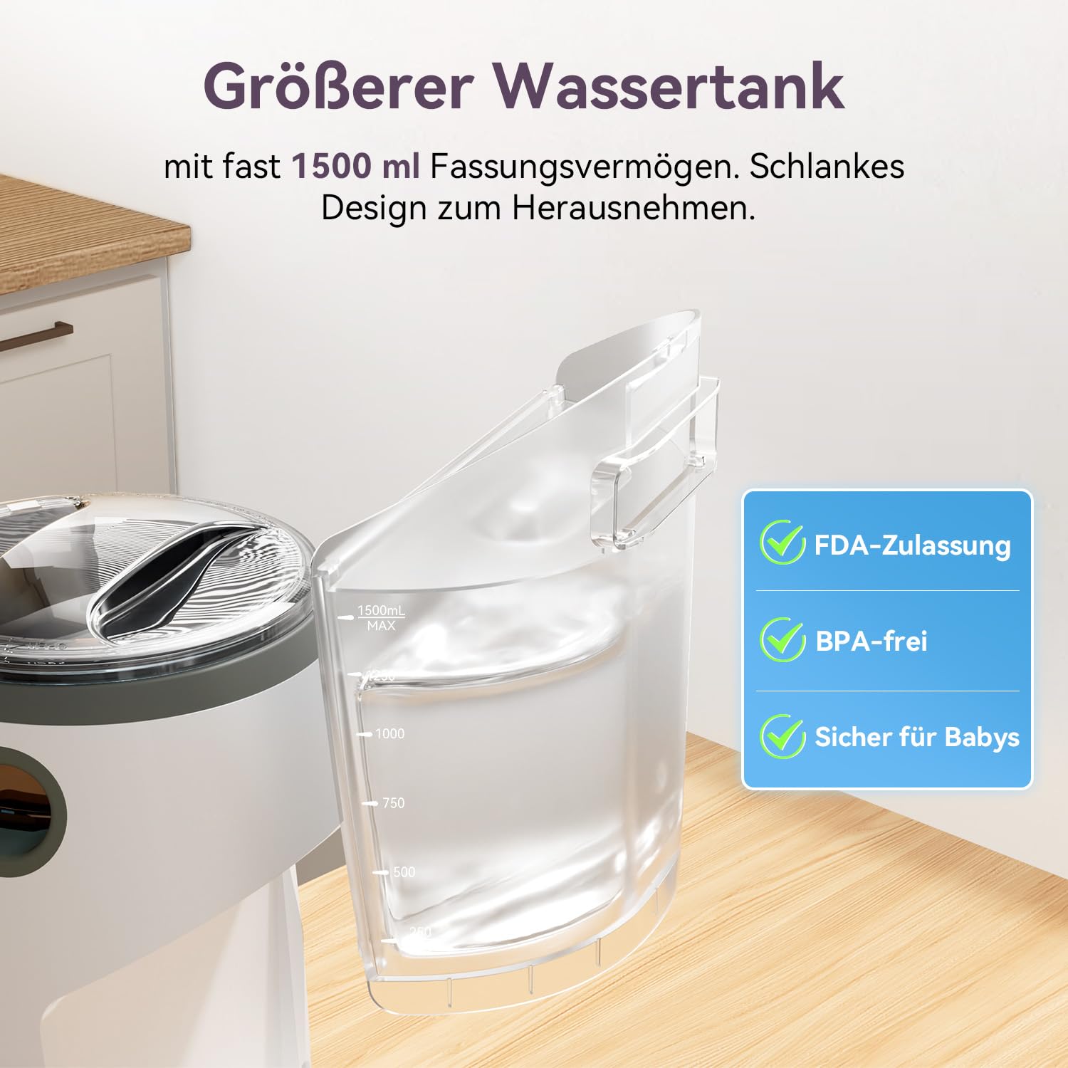 comfyer Milchmischer Sofortiger Formula Anpassbarer und automatischer Flaschenzubereiter Formula-Spender Temperaturkontrolle für Babys, automatische Pulvermischung für alle Flaschen und Formula-Marken