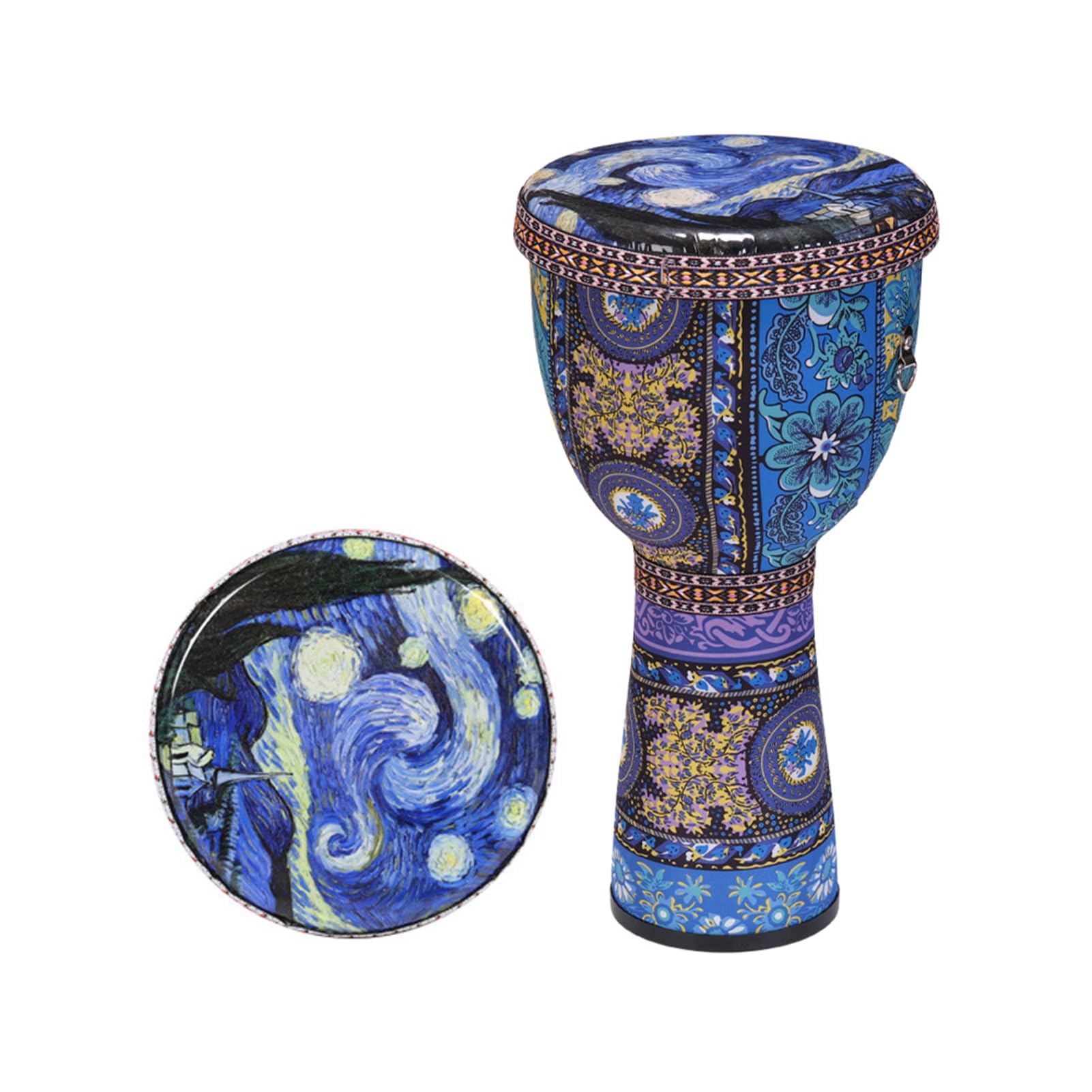 Tambor Djembe, Djembe con Correa Tambor de Mano Ultraligero de Fibra de Carbono de PVC de 8 Pulgadas Tambor Africano para Principiantes de Adultos y Niños (4)