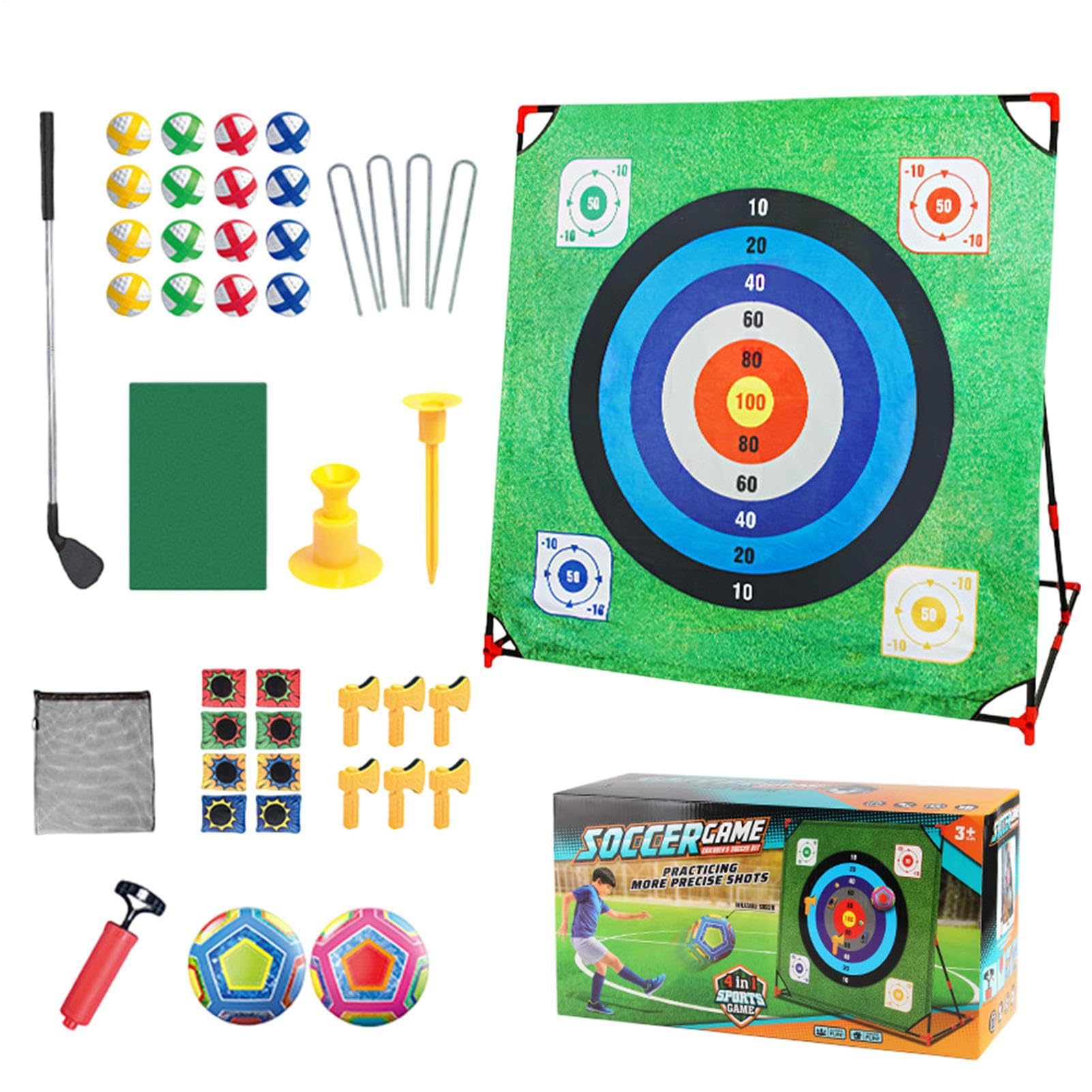 Jeu de golf en extérieur 4 en 1 avec set de matelassage pour jardin - 8