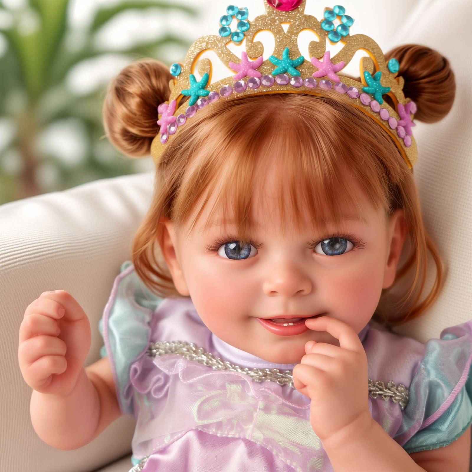 BABESIDE Reborn Baby Dolls Doreen- 20Inch Lifelike Reborn Dolls Girl with Soft Cloth Body, Cute Smiling Real Life Newborn Girl with Clothes Accessories for 3+ Years Old Kid