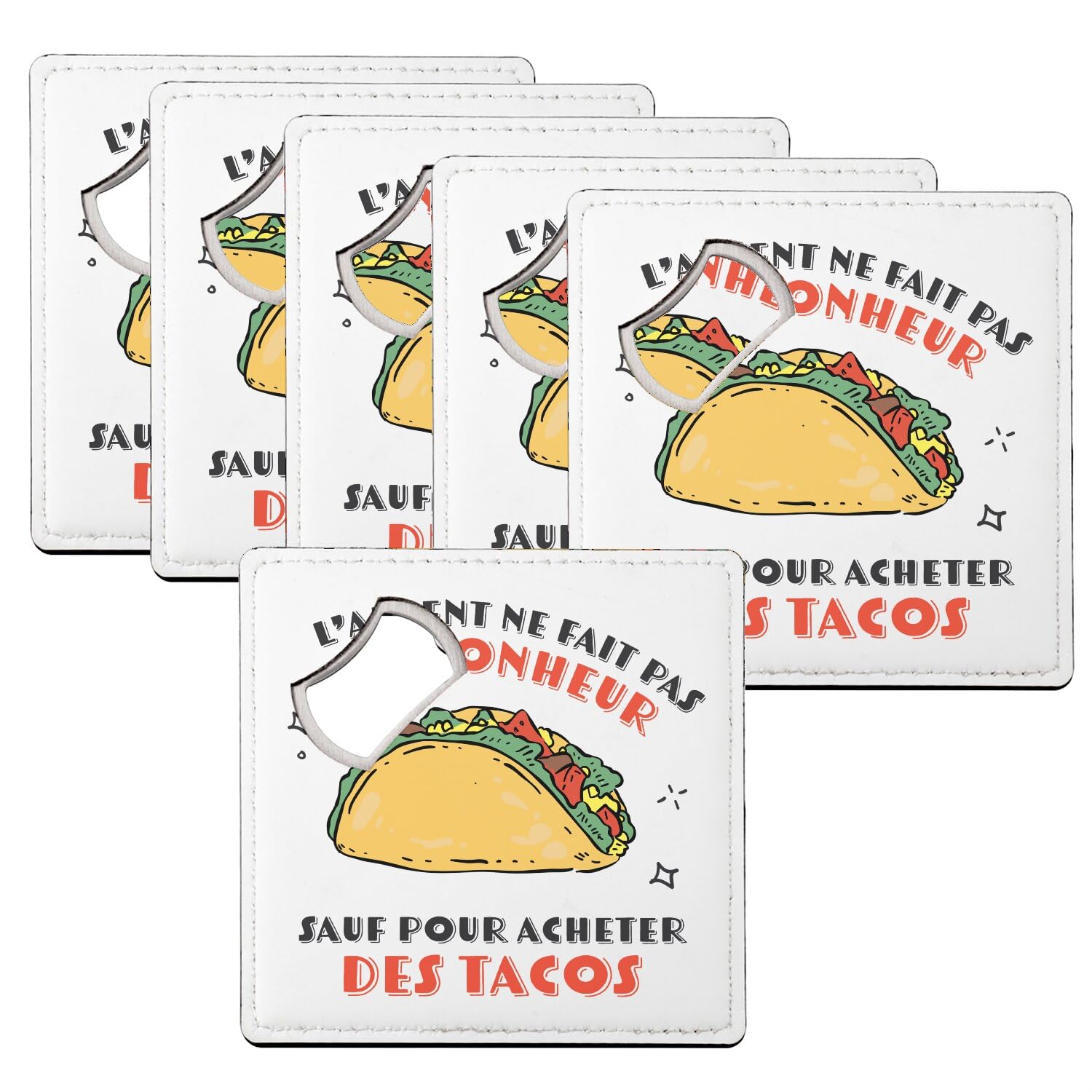 Sous-verre décapsuleur Tacos pour des apéritifs joyeux et conviviaux entre amis