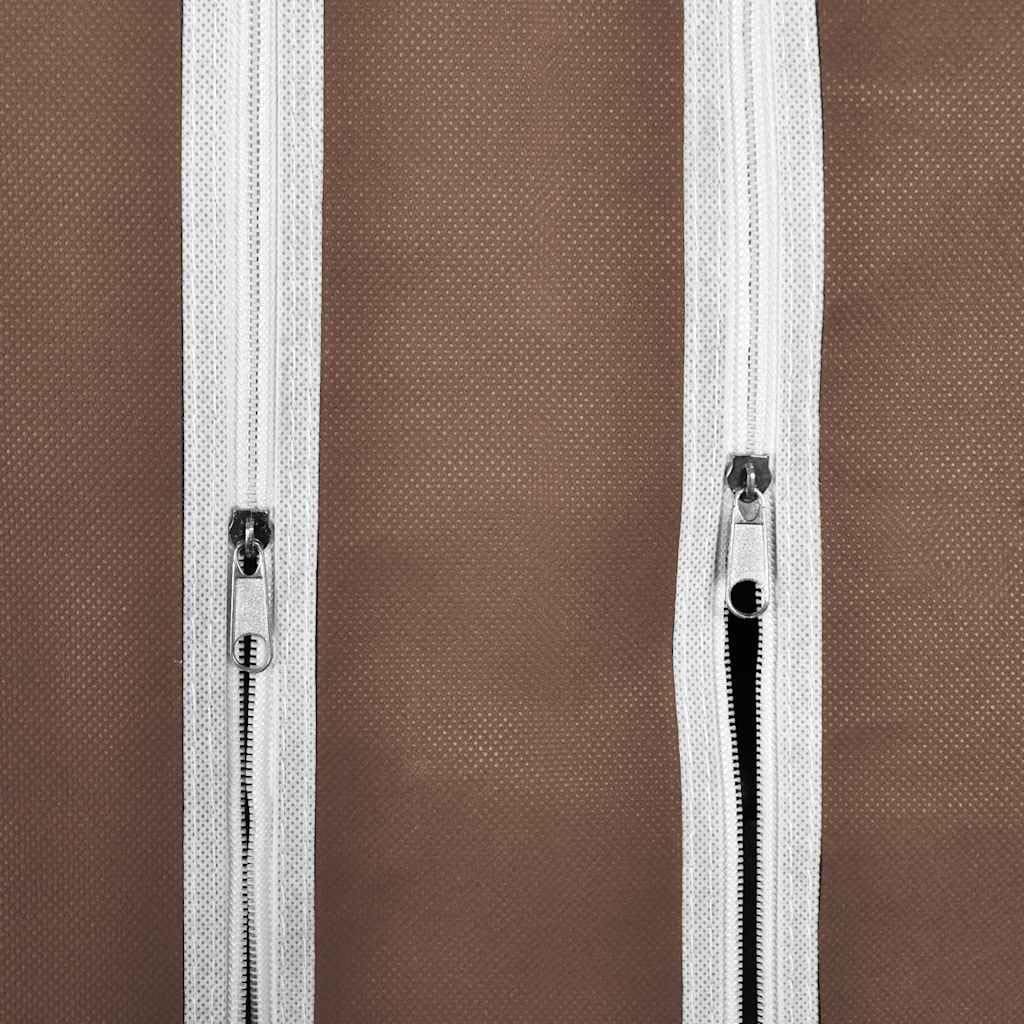 Tragbarer Faltschrank aus Vliesstoff mit Fächern und Stangen, 45×150×176 cm, Braun – schützt Kleidung und Schuhe vor Staub und Schmutz im Keller, Schlafzimmer oder beim Campen.