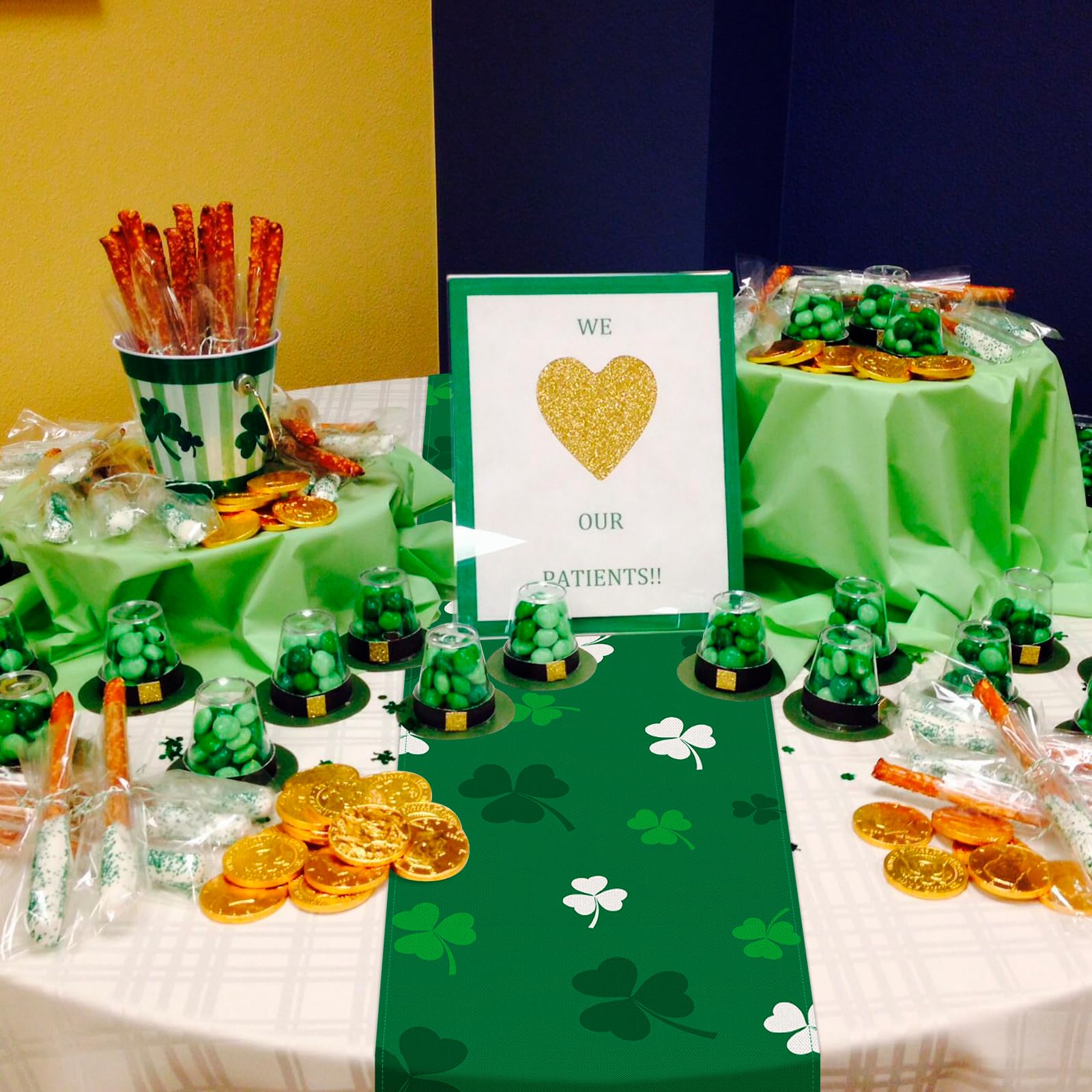 Kit De Guirlande De Trèfle à Paillettes Dorées Pour Décoration De La Saint- Patrick, Décorations De Fête De La Saint-Patrick, Décorations Réutilisables à Suspendre Pour Fête Prénatale Irlandaise