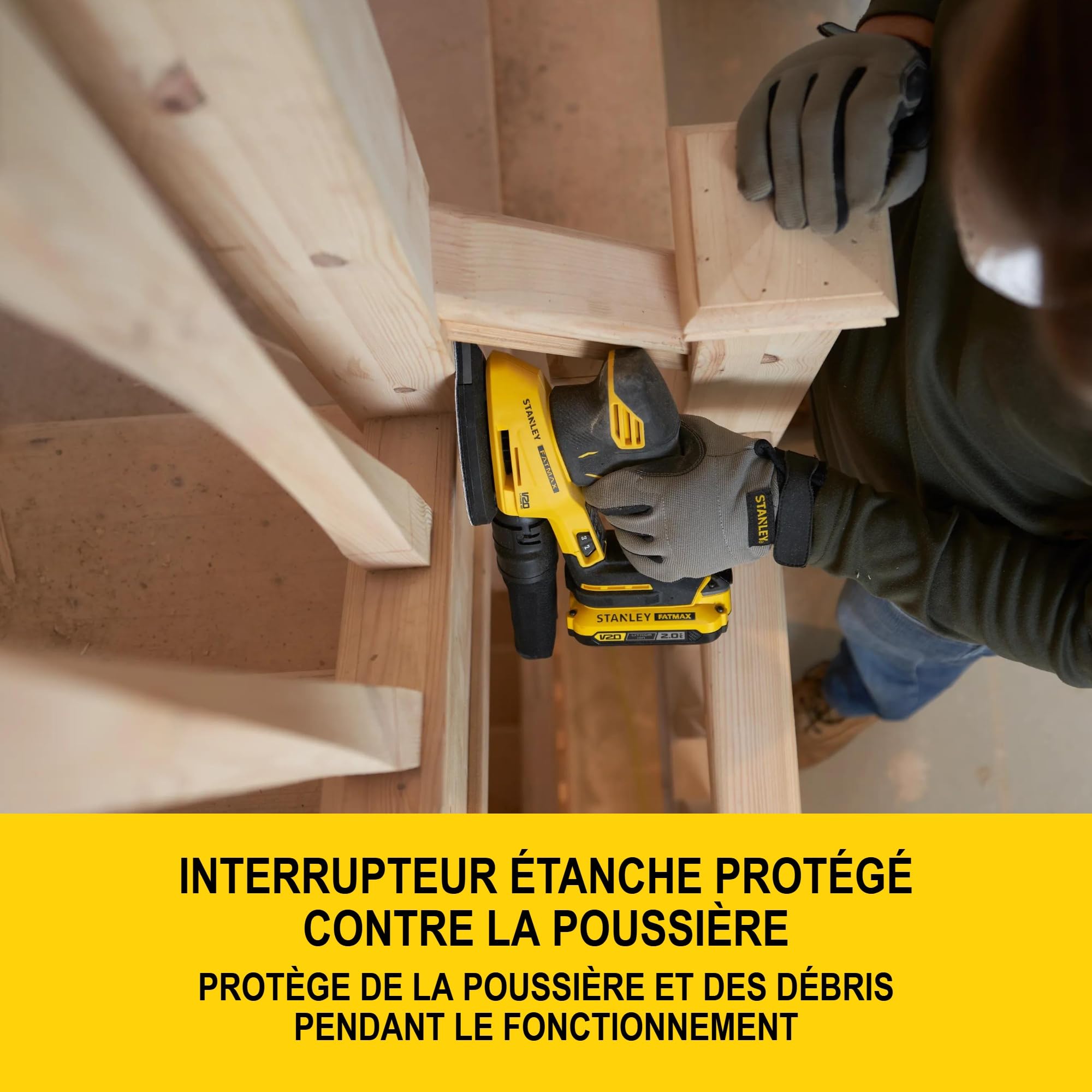 STANLEY FATMAX V20 Ponceuse de détail sans fi lbrushless, SFMCW221B-XJ