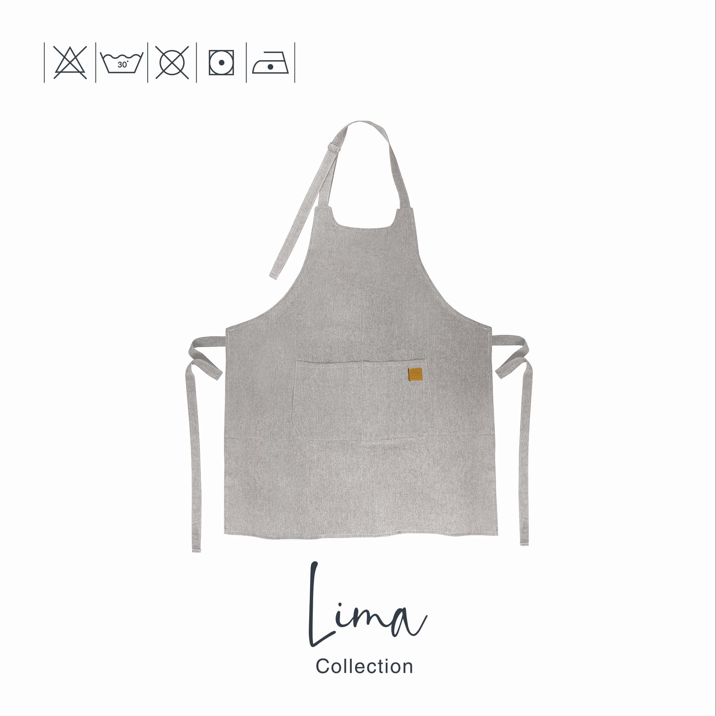 Lacor - 60082 - Tablier de cuisine unisexe, Tablier au design simple, élégant et original, mesure 68x83 cm, couleur Gris marbré