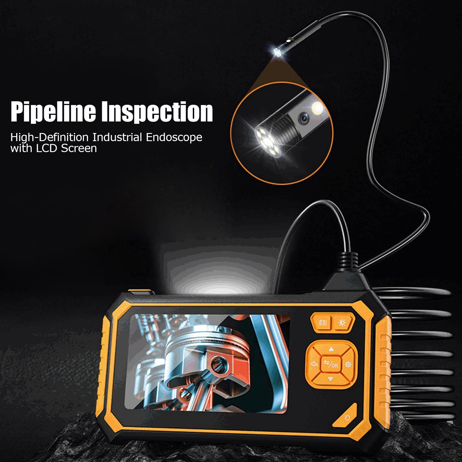 KKPLZZ Telecamera Endoscopio Impermeabile a Doppia Lente da 8 Mm con (10m)