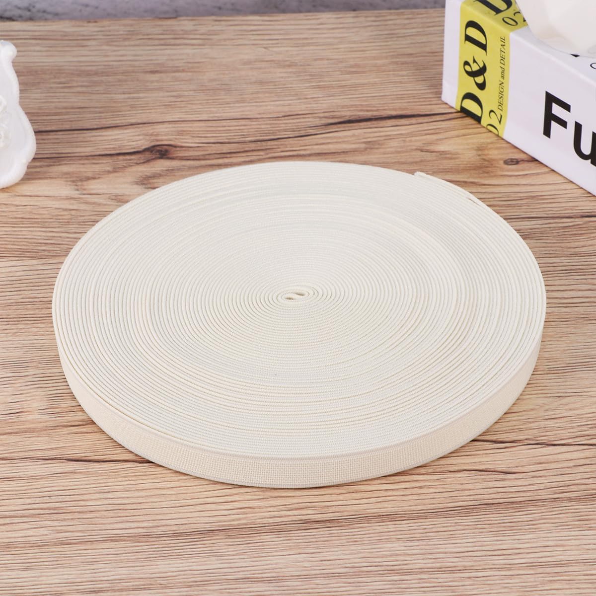 GALPADA 1 Roll Thickened Plain Elastic Band for Sewing and Shoes Accessories, Polyester Yarn Material with Good Elasticity and Comfortable Feeling, for DIY Projects and Shoe Repairs