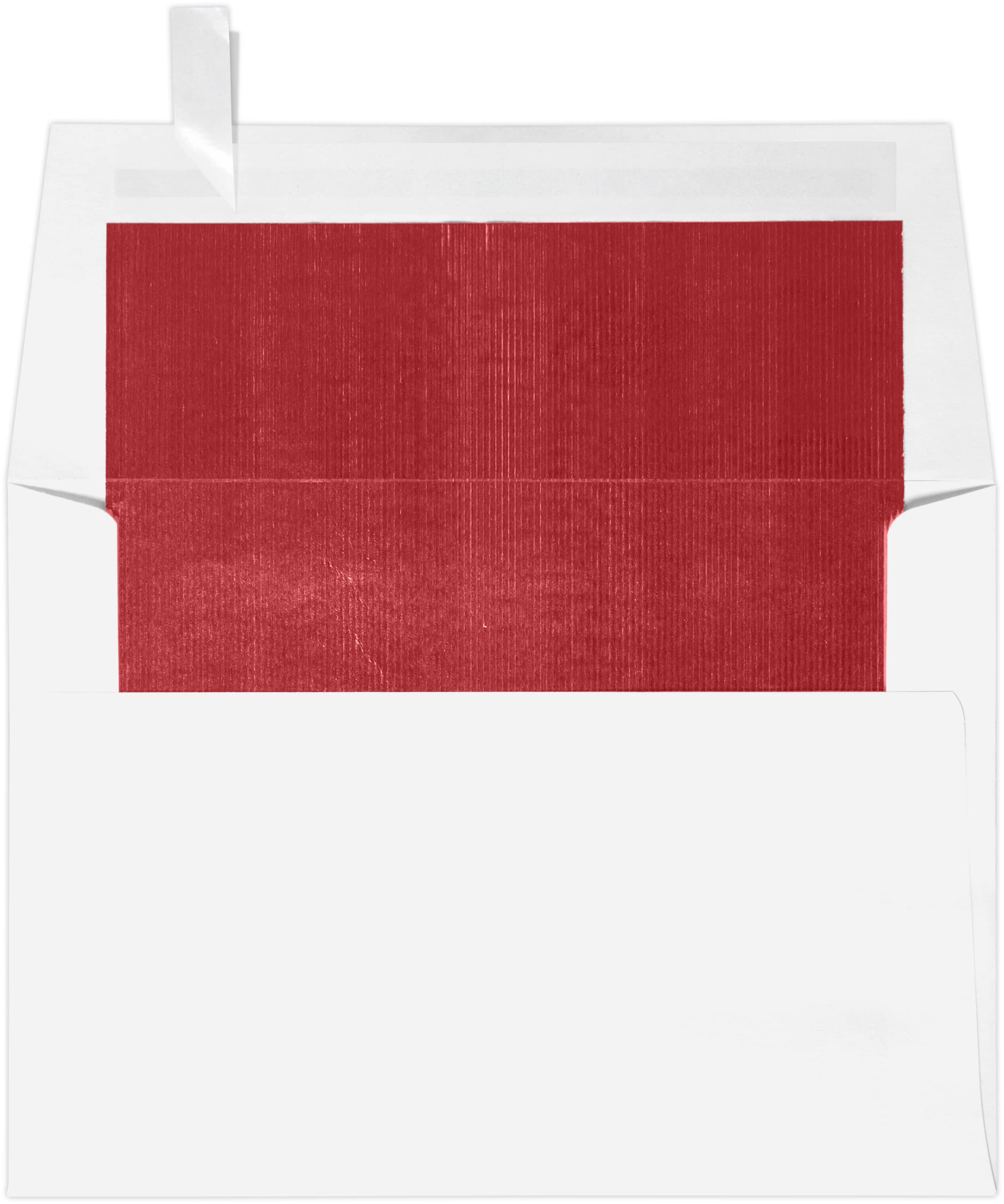 LUXPaper A6 Foil Lined Invitation Envelopes | Peel & Press | 4 3/4" x 6 1/2" | White w/Red LUX Lining | 60lb. Text | 1,000 Qty