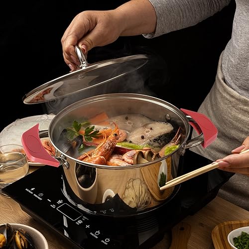 Miniatura 7 de EORTA 4 soportes de silicona para mango de asistencia a prueba de quemaduras, con aislamiento térmico, para ollas, sartenes, planchas, utensilios de