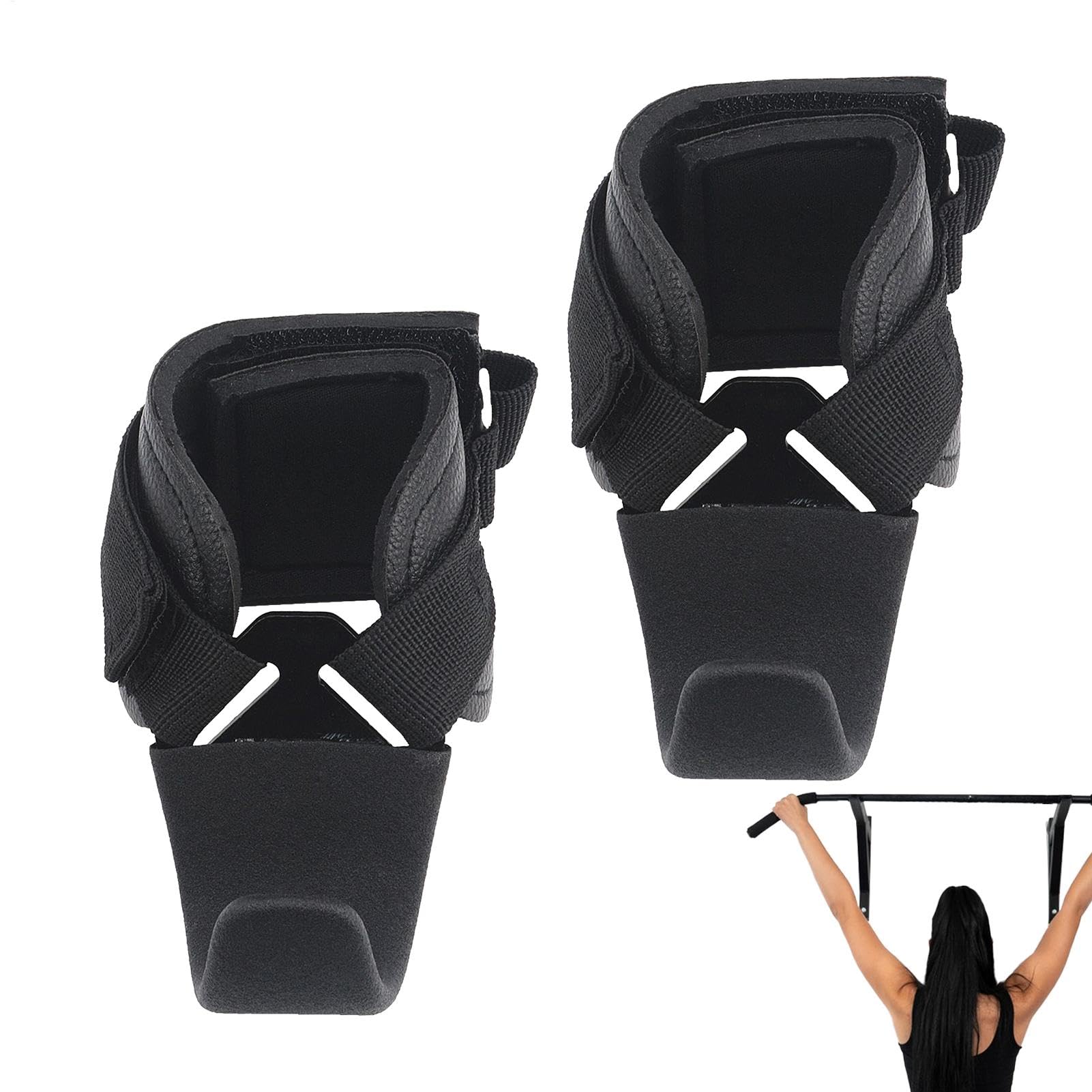 Handgelenkgriffe Für Gewichtheben – Haken Mit Schlaufen, Rutschfest, Nylon & Eisen, 2 Stück Handgelenkgriffe Für Gewichtheben – Haken Mit Schlaufen, Rutschfest, Nylon & Eisen, 2 Stück