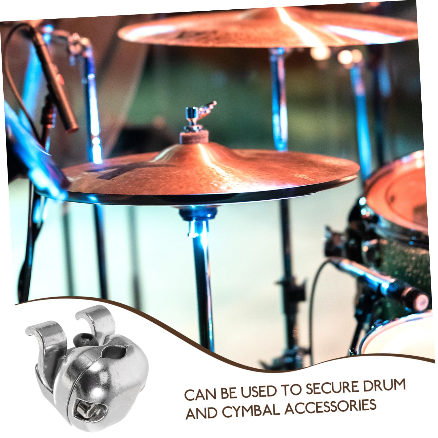 ifundom Morsetto Per Piatti Per Batteria in Metallo Resistente, Clip Multifunzionale Compatta e Portatile, Supporto Per Asta Di Piatti e Accessori Per Tamburi, Per Musicisti in Movimento