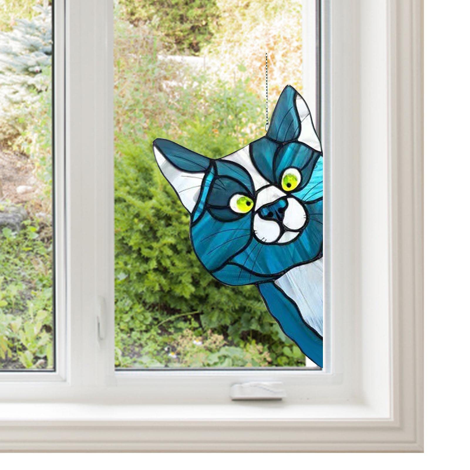 CHAT ORANGE - Attrape-soleil - Vitrail - Chat Marmelade - CADEAU FÊTE DES MÈRES - Cadeau D'hôtesse - Cadeau Amoureux Des Chats - Cadeau Enseignant - Fenêtre De La Crèche - France