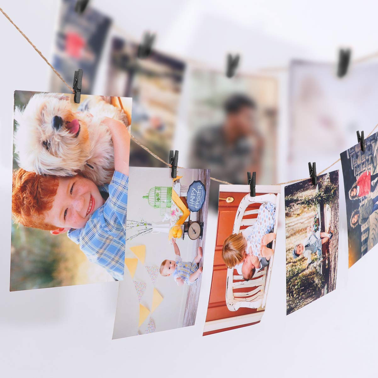 VOSAREA Mini-Büroklammern Aus Holz, Vielseitig Verwendbar Wäscheklammern Fotokabel