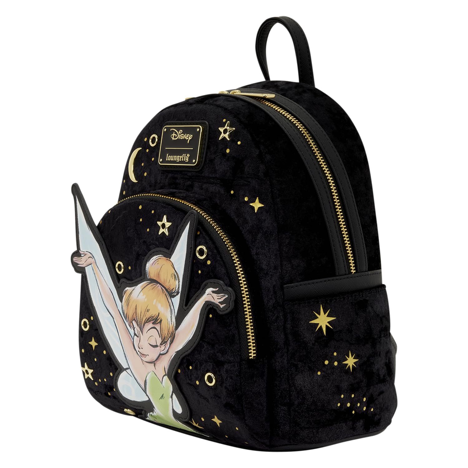 Loungefly Disney: Tinker Bell - Pixie Dust - Velvet Mini Backpack - Great for Kids & Adults