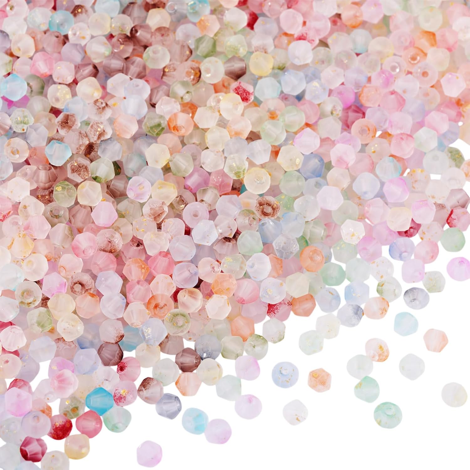 1200Pcs Faceted Bicone Glass Kandi Beads 4.5x3.5mm Frosted Crystal Colored Pastel Aesthetic Pony Beads for Crafts DIY Friendship Bracelets Earring Jewelry Making Supplies 12 Colors - Image 8