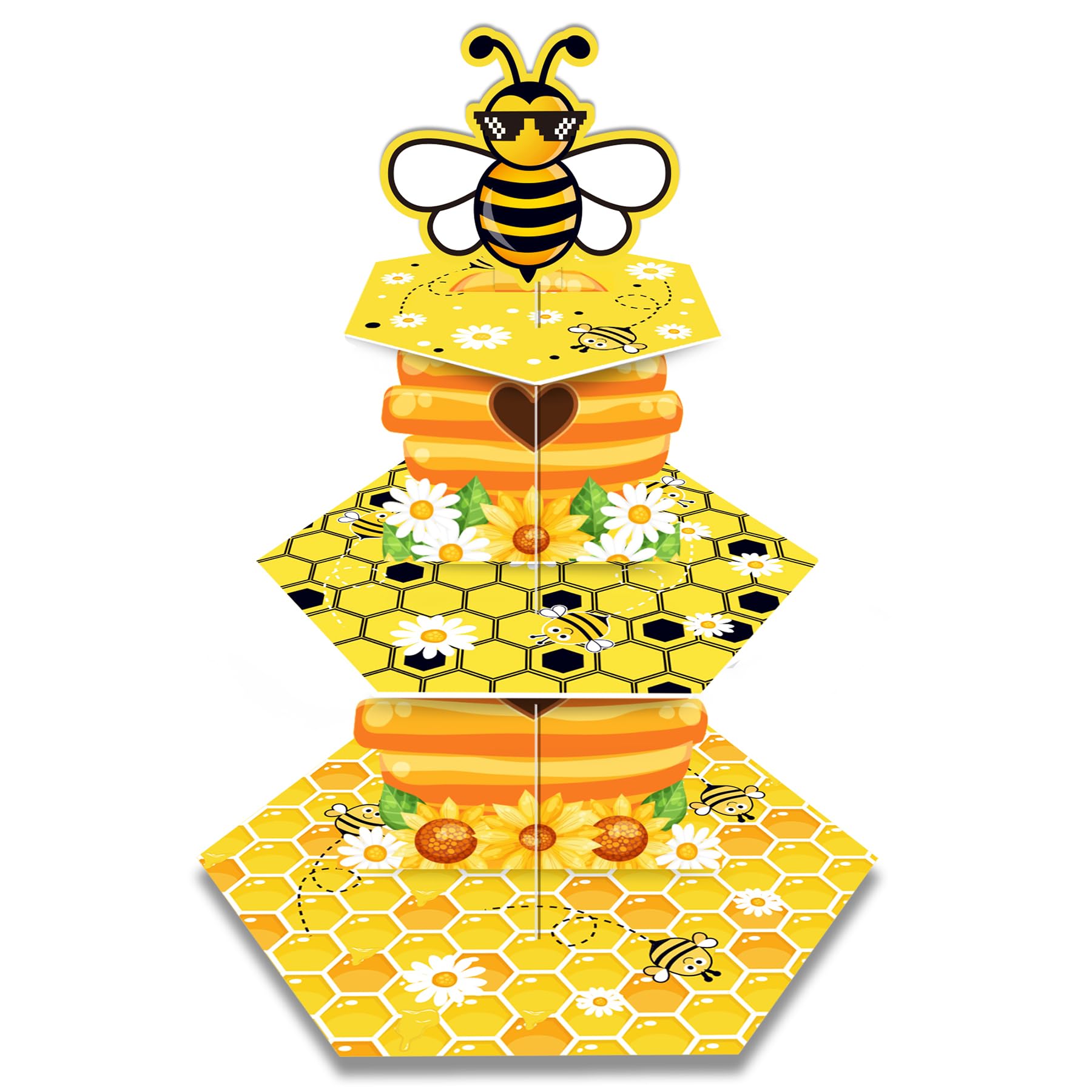 Support en papier décoratif pour enfants et goûter nid d'abeille