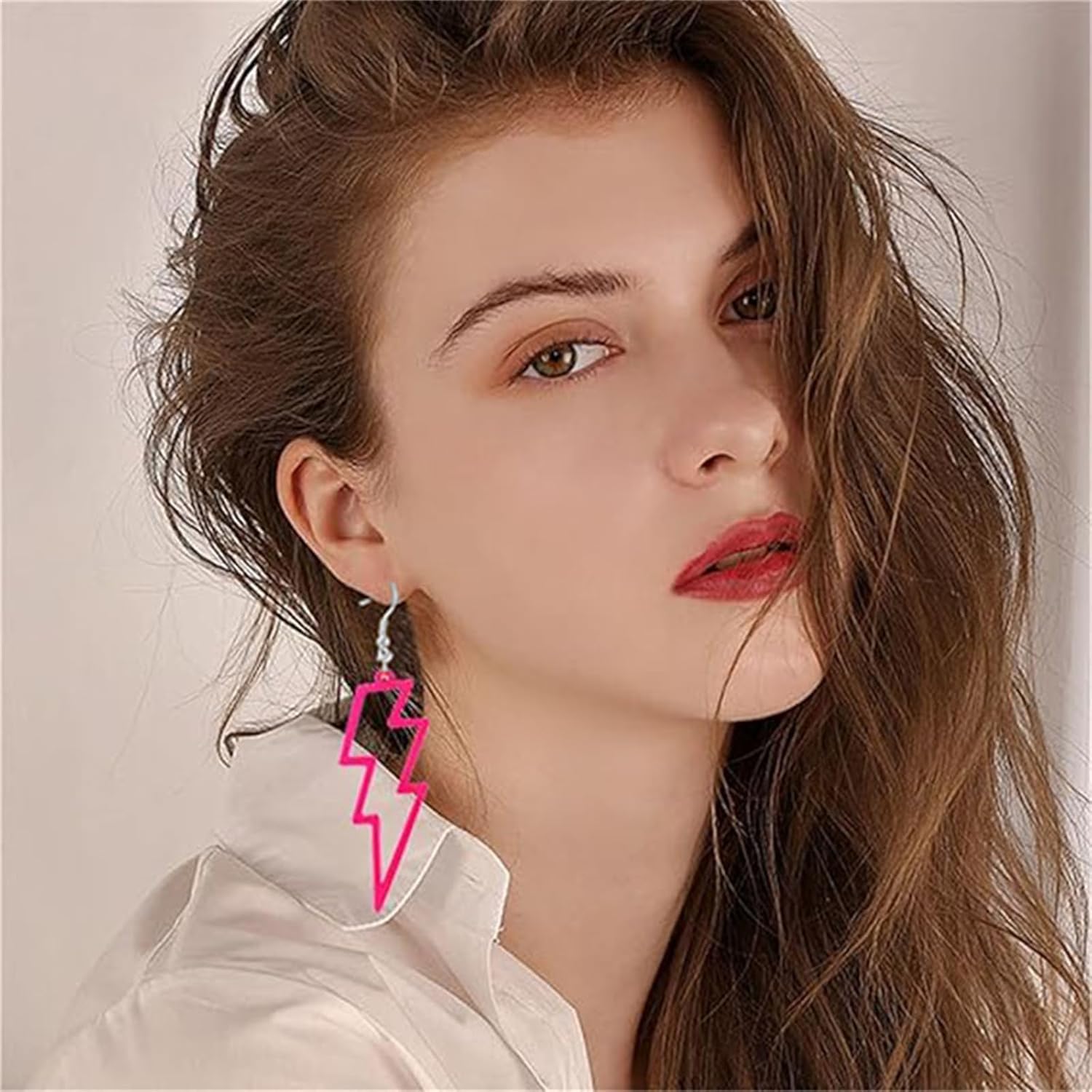 ONLYJUMP Acrylic Exaggerated Lightning Earrings Statement Punk Retro Geometric Delicate Neon Personalized Earrings Accessory Jewelry for Women - Image 5