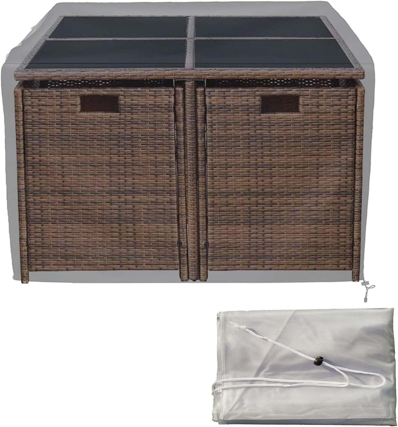 Housse de fauteuil de jardin imperméable transparente 63x63x85cm