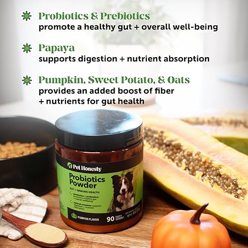 Miniatura 3 de Pet Honesty - Suplemento de probióticos y calabaza en polvo totalmente natural para perros - Prebióticos, probióticos, enzimas y antioxidantes para
