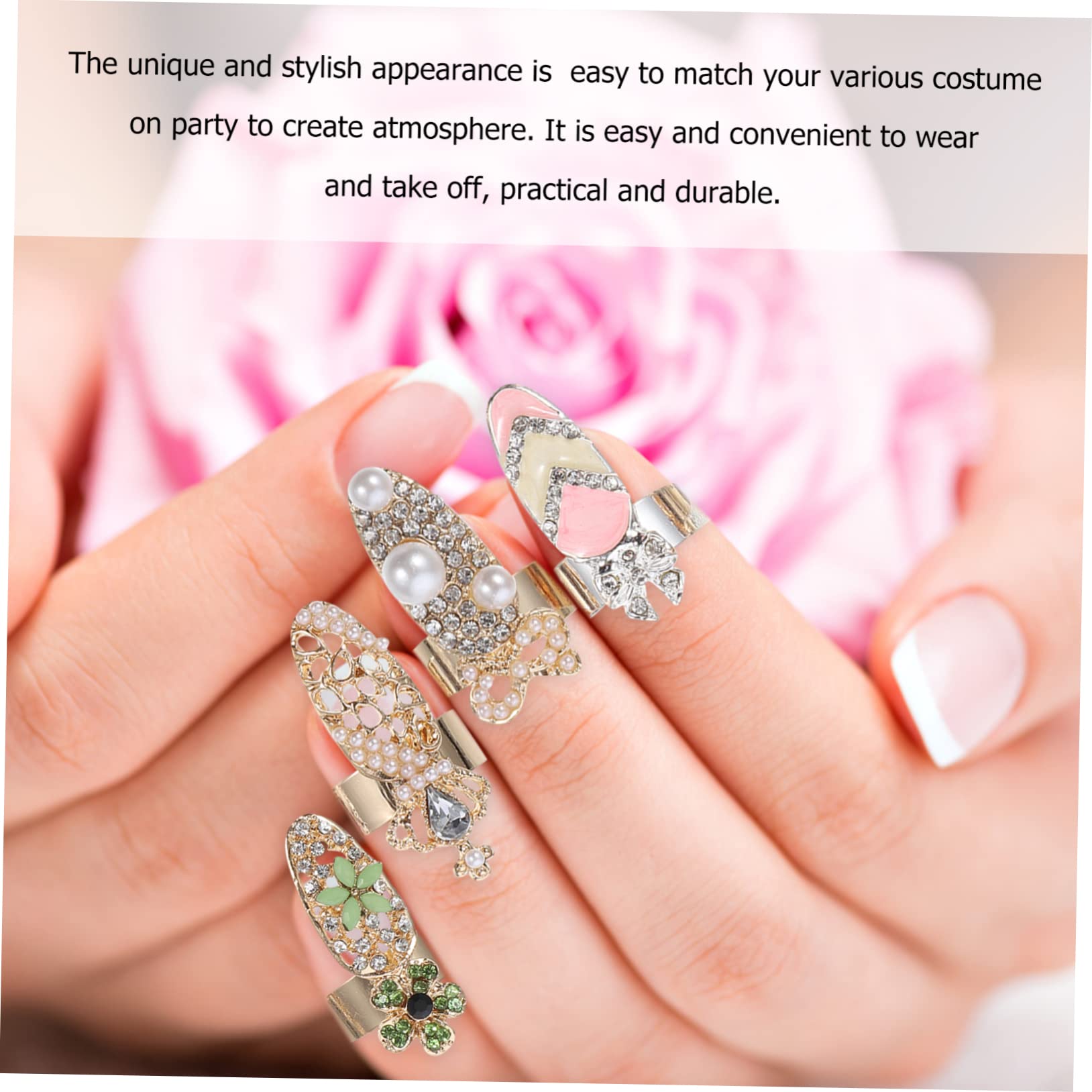VALICLUD 12piezas Uñas De Cristal Decoración De Manicura Para Mujer Accesorios De Uñas De Joyas De Para Decoración De