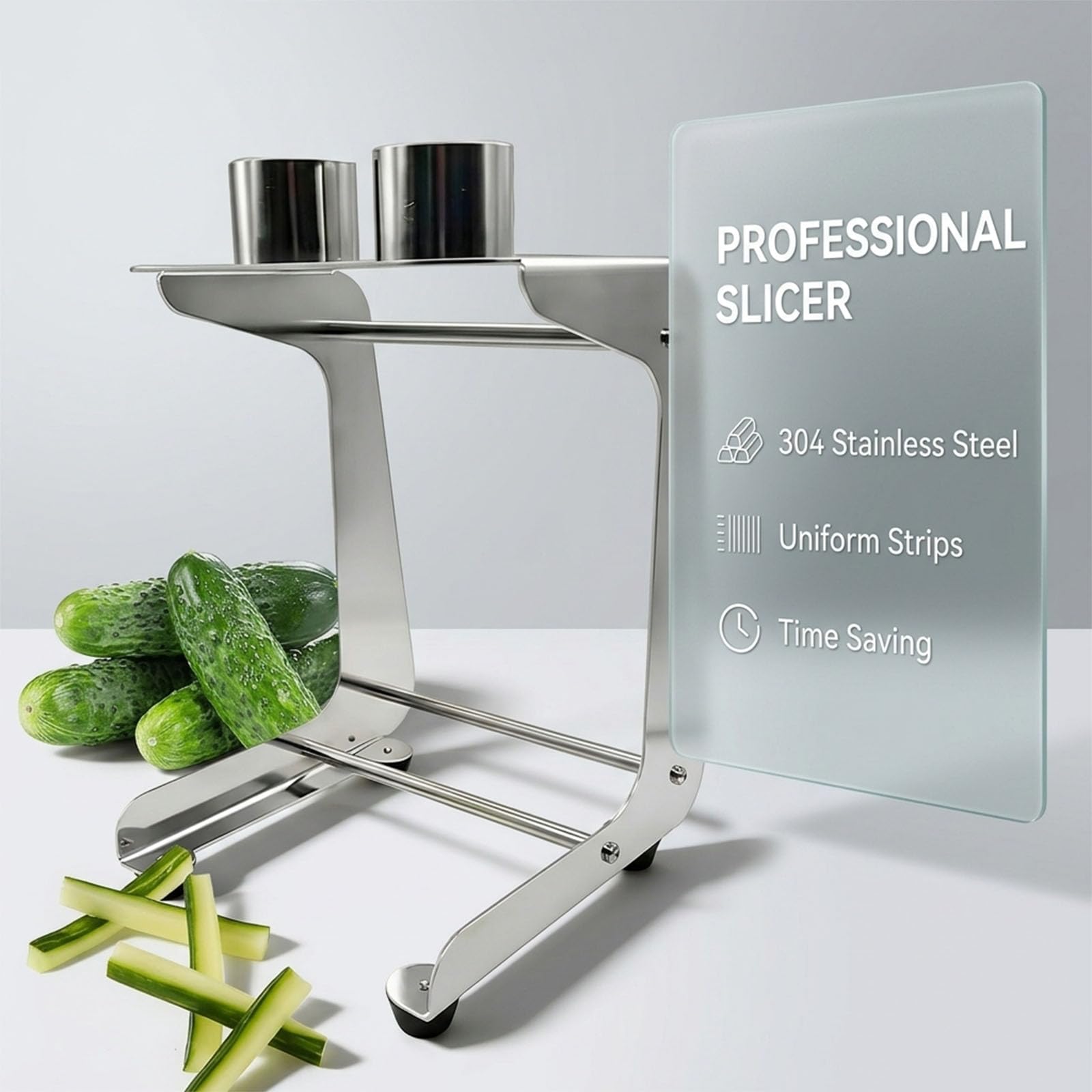 Herramienta de corte de zanahoria, cortador manual de verduras de acero inoxidable, velocidad de corte rápida 10 rebanadas/minuto, incluye moldes opcionales para preparación de sushi y ensalada