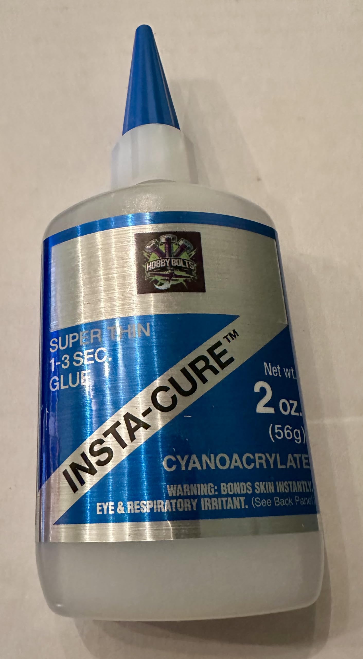 Bob Smith, Insta-Cure Super Thin Cyanoacrylate Glue, 1-3 Second Bonding Time, 2 oz, Bob Smith Industries, Hobby Bolts, BSI, CA Glue, Made in The USA!
