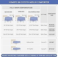 Vista 6 de HOMBYS - Edredón extragrande de algodón 100% muselina tamaño King de 120 x 98 pulgadas, edredón ligero y transpirable de plumón sintético