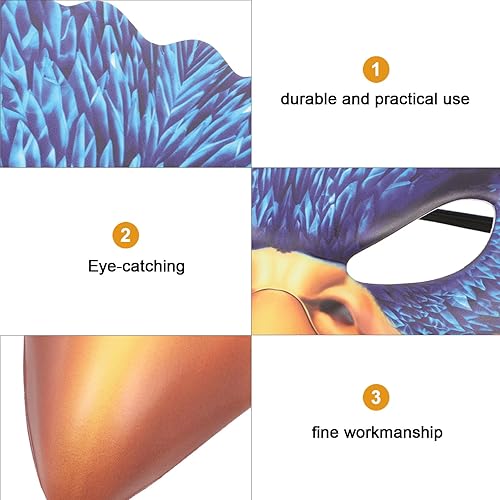 Miniatura 7 de Sewroro Máscara de cabeza de animal para Halloween, máscara de pájaro, máscaras de cuero con pico de nariz, Steampunk para Halloween, cosplay,