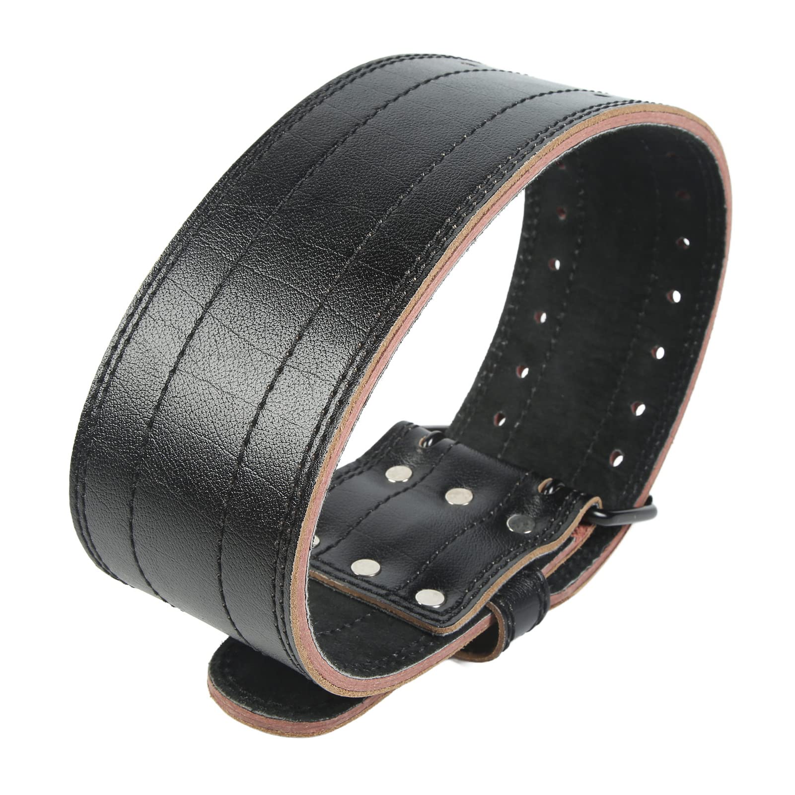 Ceinture d'haltérophilie en cuir, soutien lombaire pour l'entraînement de powerlifting avec boucle en acier, ceinture de musculation ajustable pour les squats, les soulevés de terr