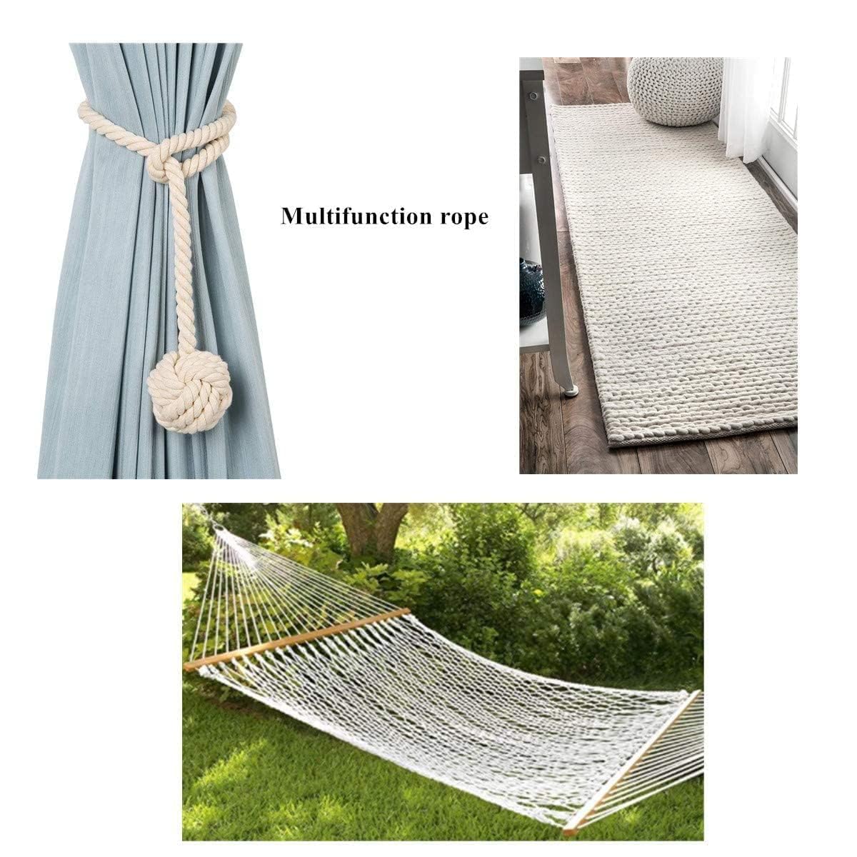 VNQ Strong Cotton Rope 10mm Natural Thick for Decor, Hanging, ETC Heavy Duty Rope Multi Purpose Use (7 feet) — Amazon image 2