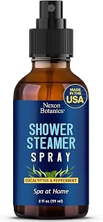 Nexon Botanics Eucalyptus & Peppermint Shower Steamer Spray 2oz - Natural Aromatherapy Mist for Clear Breathing & Mood Boost