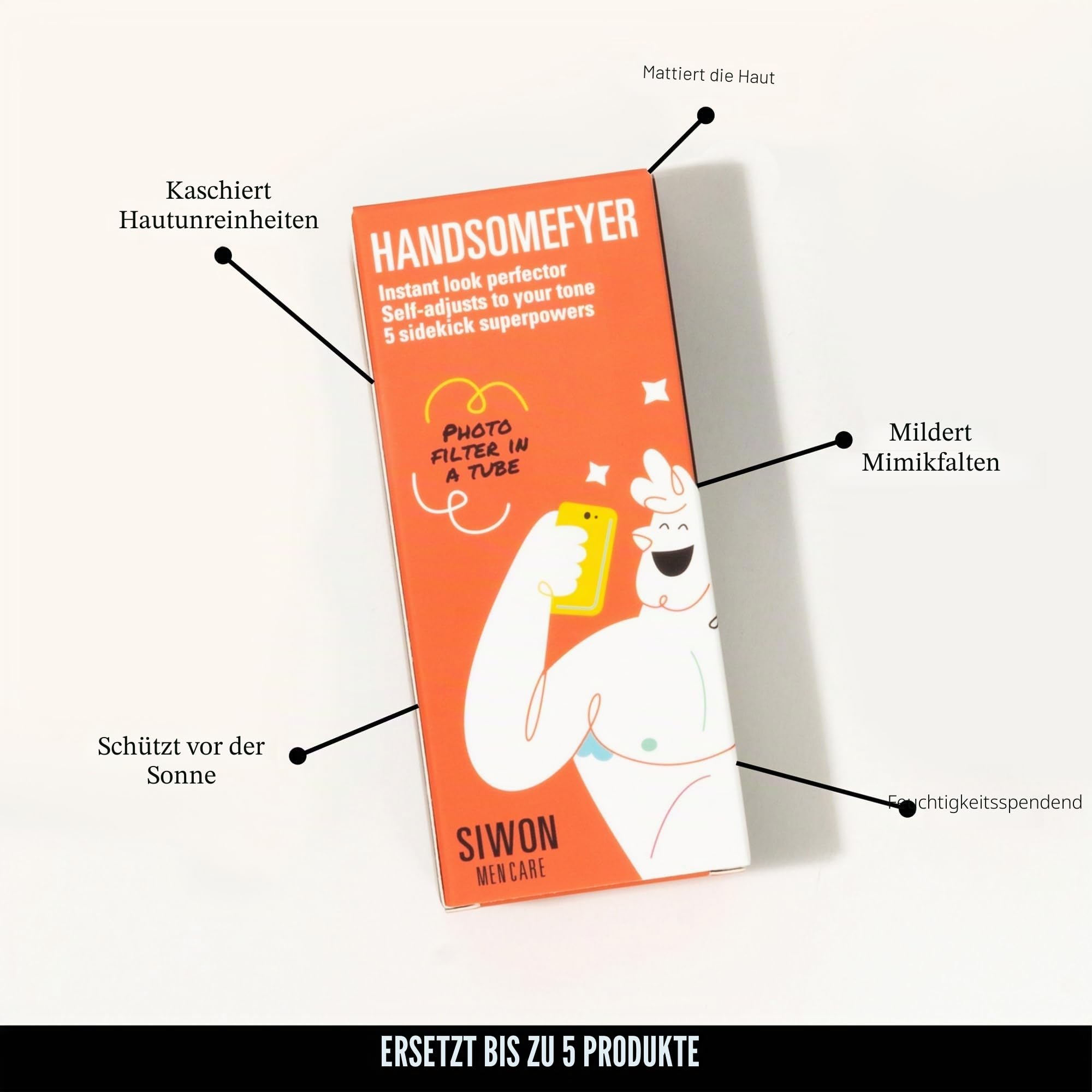 SIWON | Handsomefyer | All-in-one feuchtigkeitsspendende Gesichtscreme für Männer mit guter Gesichtswirkung - 30 ml. Men face cream. CC cream man