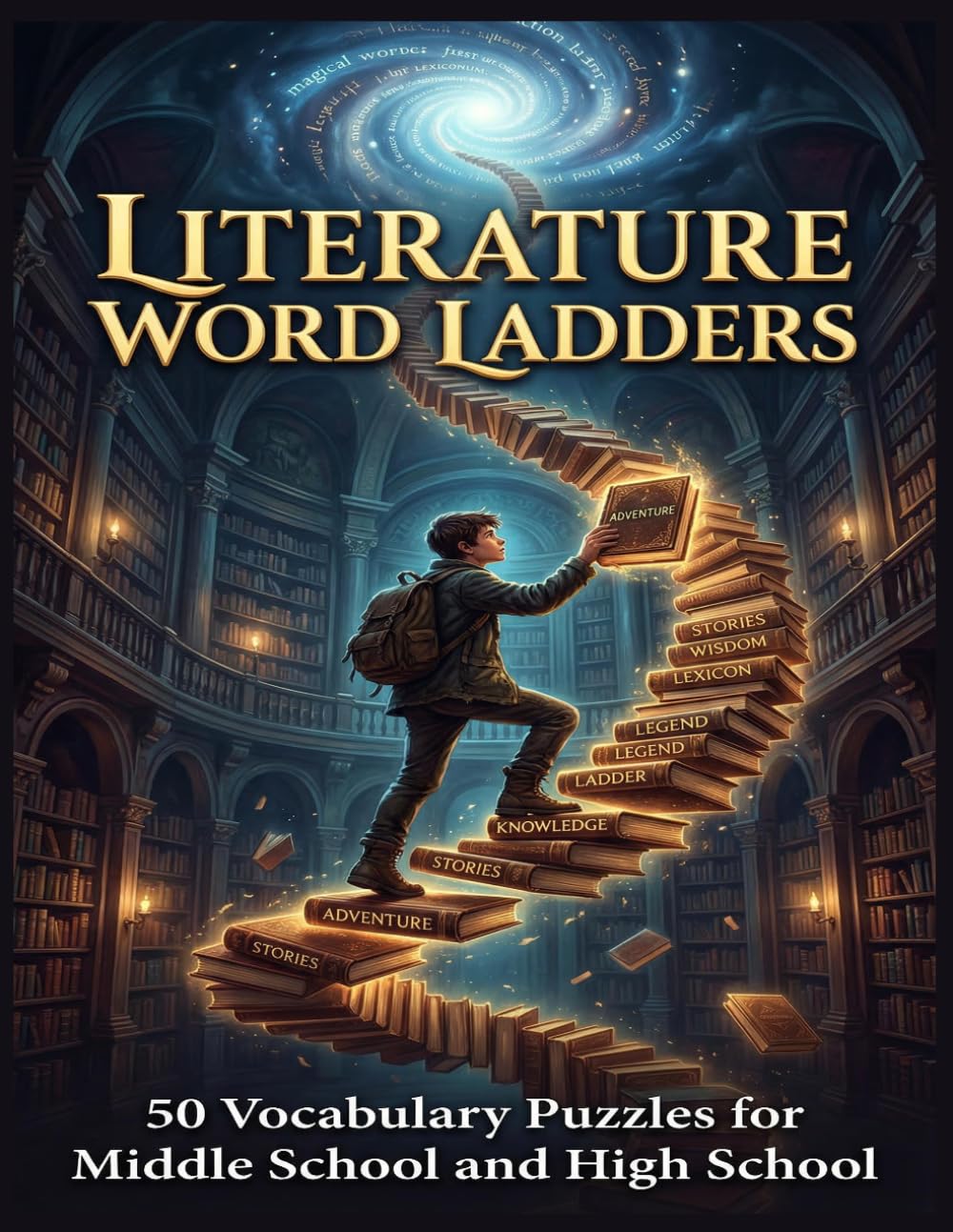 Literature Word Ladders: 50 Vocabulary Puzzles for Middle School and High School – English Language Arts Activity Book (The Word Ladder Vault)