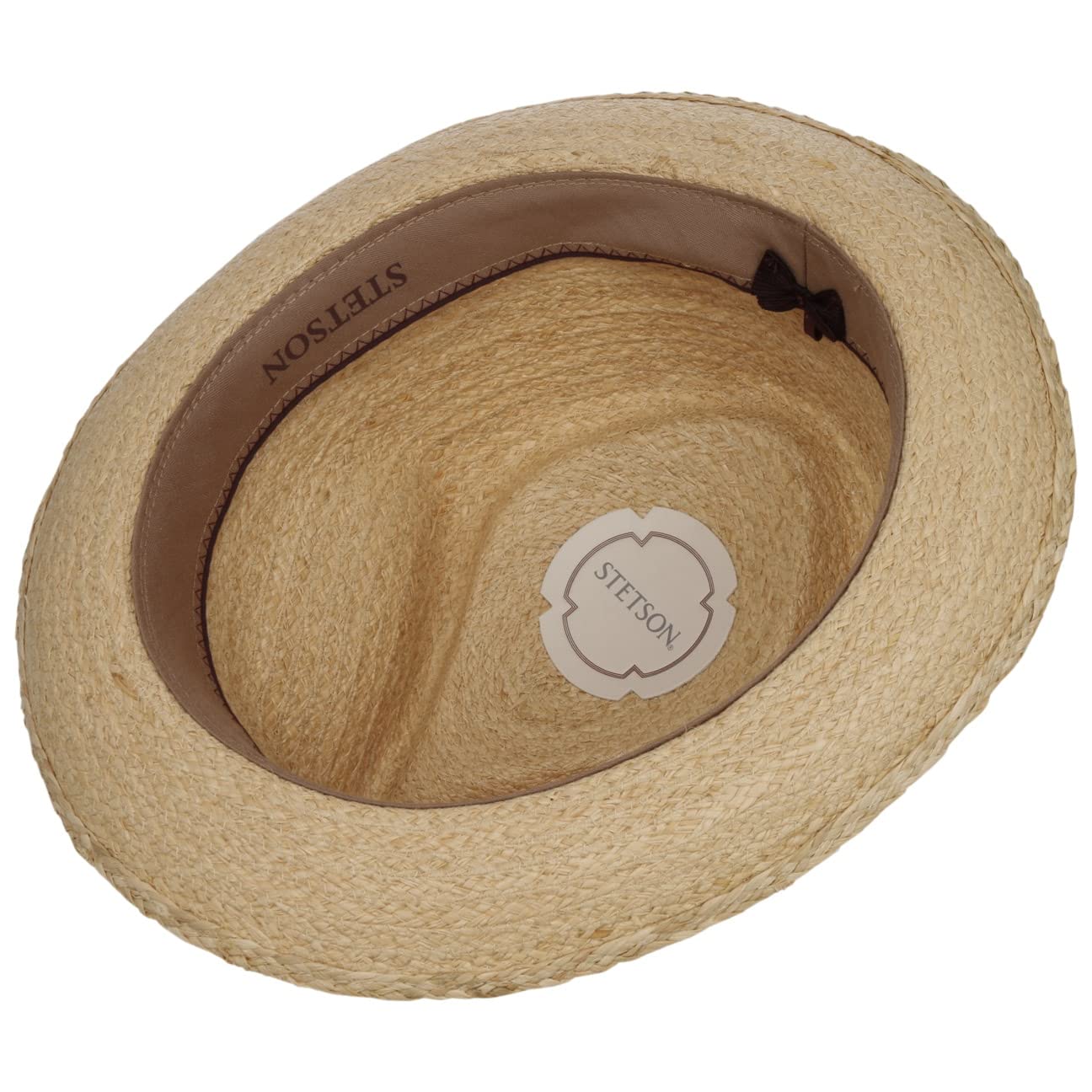 Stetson Terlaco Sombrero Fedora de Paja Proteccion UV 40 Banda Multicolor Unisex Primavera Verano