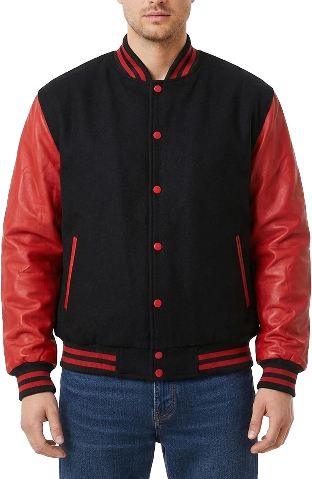 Mens Hotline Miami Varsity Letterman Fashion Wool Bomber Slim Fit Casual Warm Boys College Baseball Jacket