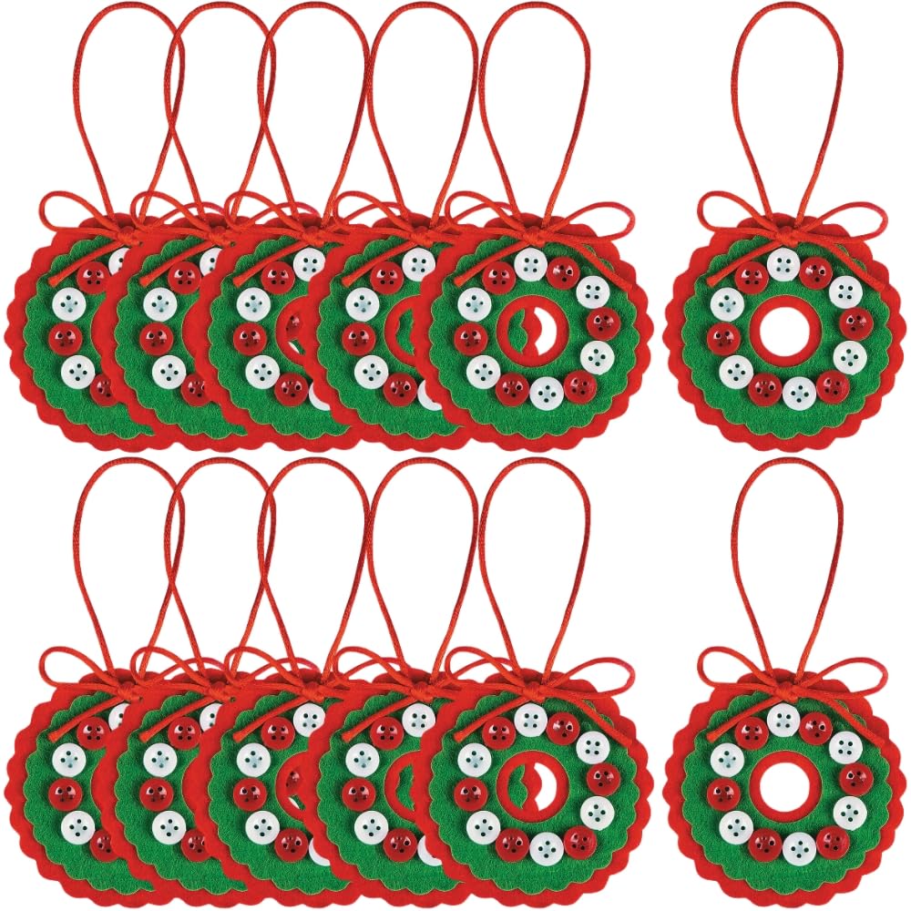 Felt Button Wreath Ornament Craft Kit - Crafts for Kids and Fun Home Activities