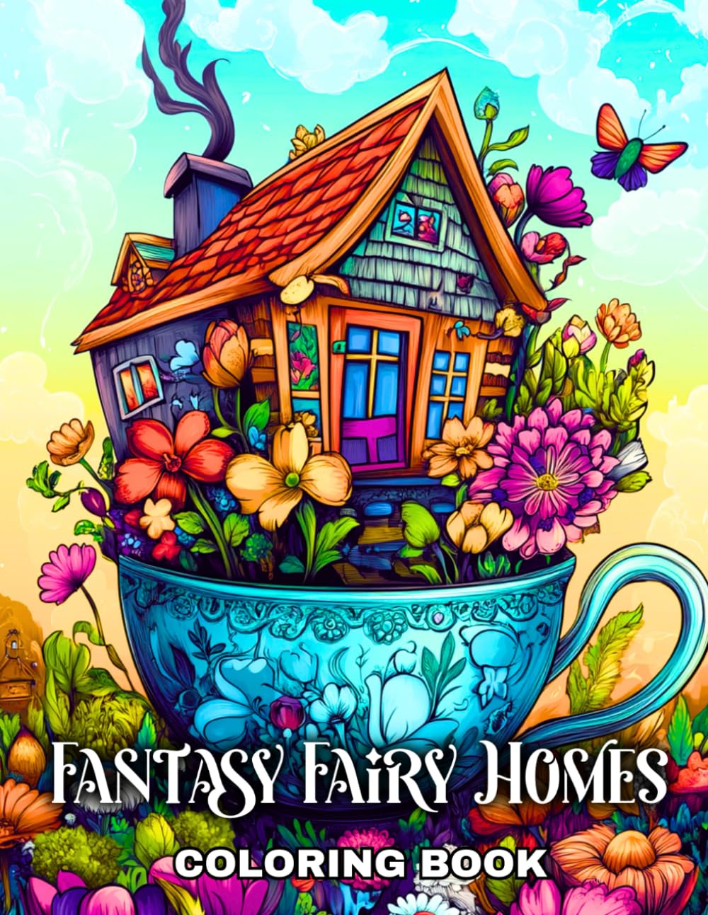 Fantasy Fairy Homes Coloring Book: 50 Magical Coloring Pages for Adults and Teens Featuring Enchanting Fairy Houses for Relaxation (Magical and Fantasy Worlds Coloring Collection)
