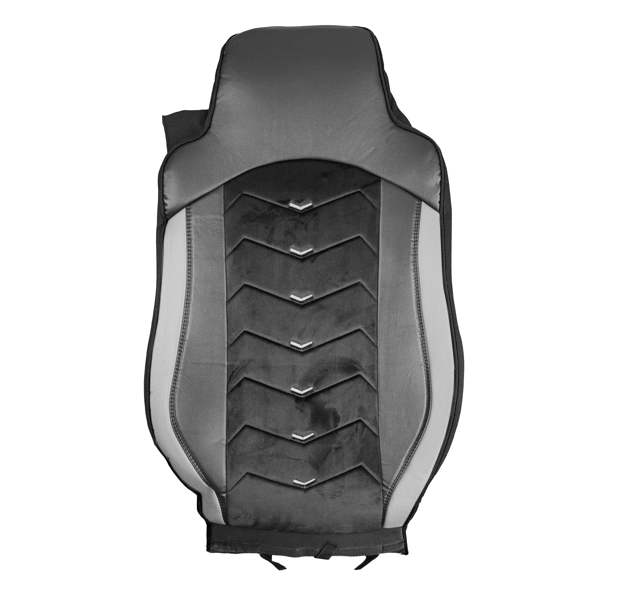 Generisch Fundas de asiento aptas para MAN TGX TGS TGM TGL 2015-2020 Camión 1+1 Piel/Alcantara, color negro con gris