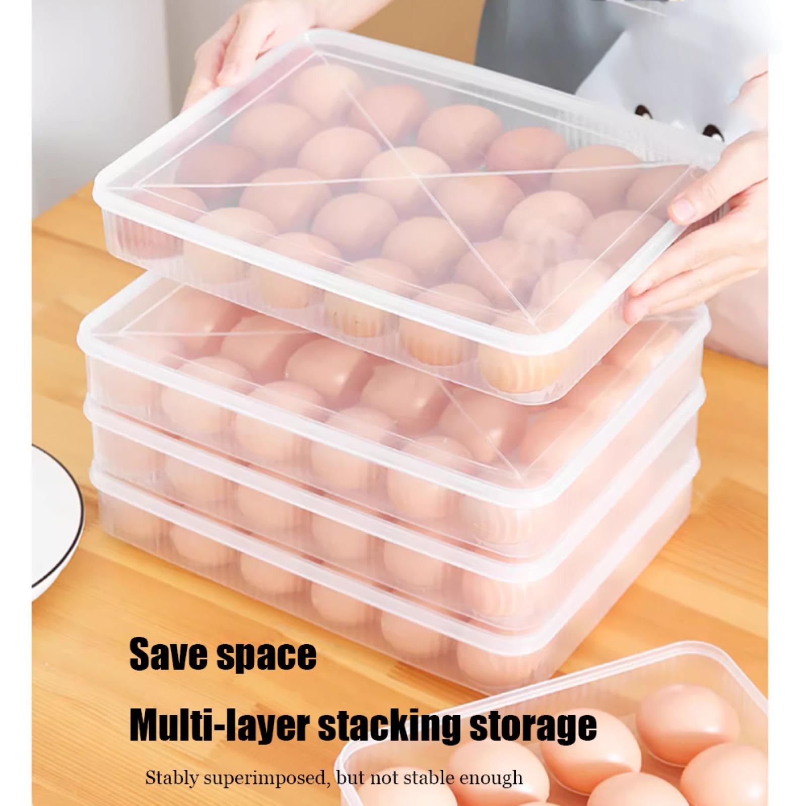 Caja de Almacenamiento de Huevos de Cuatro Capas,Soporte para Huevos para refrigerador,Almacenamiento de Huevos para encimera,Organizador de Huevos,Dispensador de Huevos para refrigerador