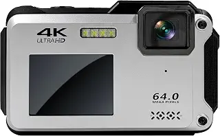 BLUEWIDE コンパクトデジタルカメラ シルバー 防水 防塵 IPX8 有効画素1300万 4K動画 CALSモード Wi-Fi デジタルズーム16倍 オートフォーカス コンデジ デジカメ 工事現場