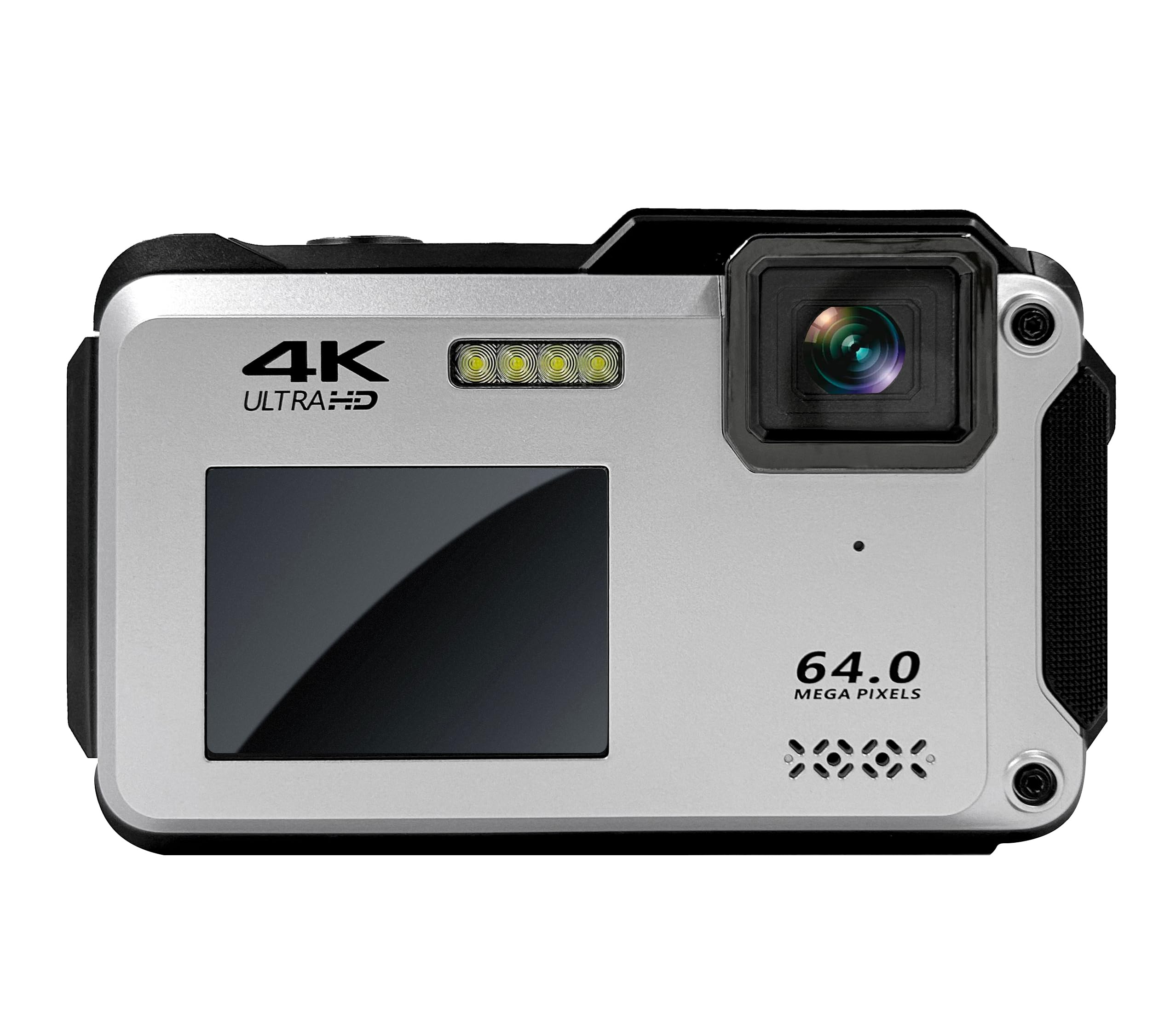 BLUEWIDE コンパクトデジタルカメラ シルバー 防水 防塵 IPX8 有効画素1300万 4K動画 CALSモード Wi-Fi デジタルズーム16倍 オートフォーカス コンデジ デジカメ 工事現場