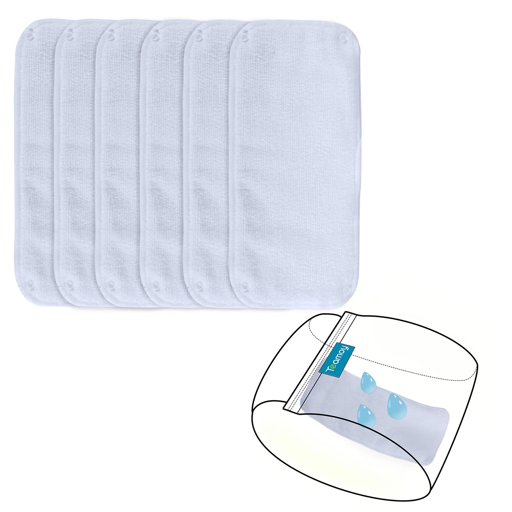 Photo 1 of Teamoy Male Dog Diaper Pads, Reusable Dog Belly Band Liner Pads(Pack of 6), XL