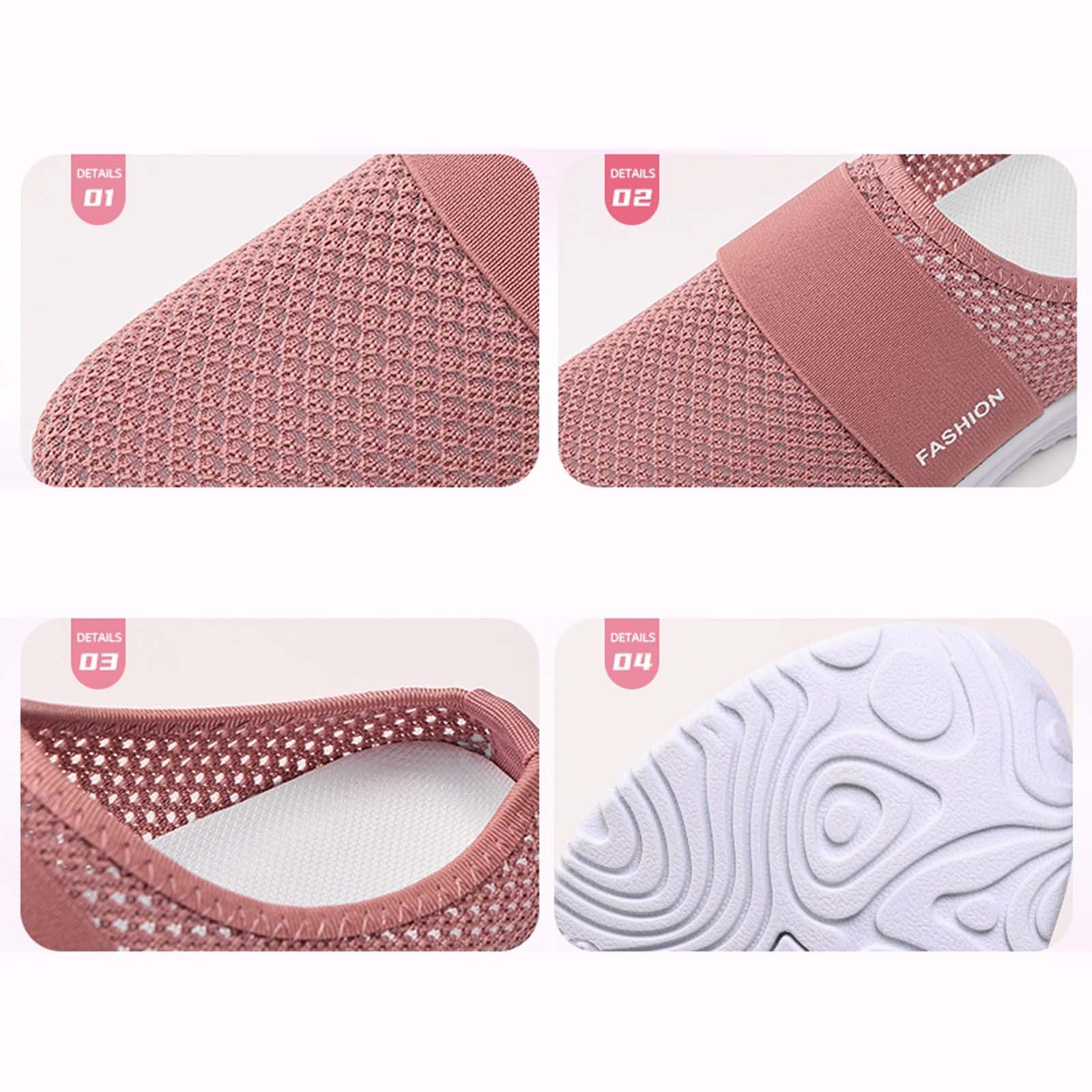 Generisch Chaussures d'été pour femme - Respirantes - Non collantes - En maille - Étrier - Demi-pantoufles - Semelle souple - Chaussures orthopédiques pour femme