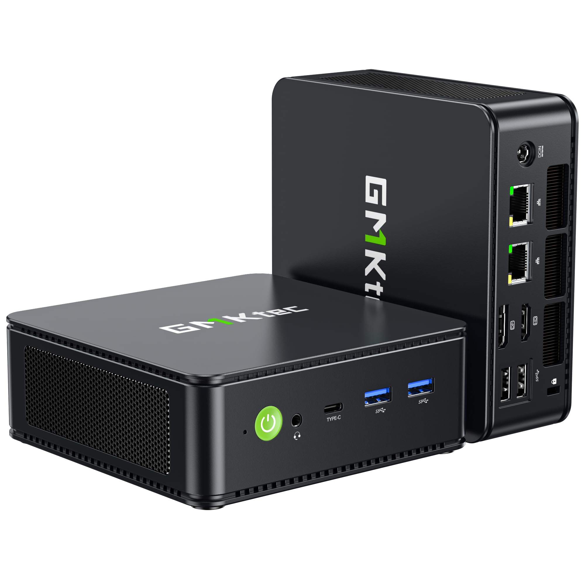 GMKtec Mini PC M5 S, mini PC AMD Ryzen 5400U, 16 Go de RAM DDR4 (double canaux), 512 Go SSD | pour bureau et maison, double LAN 2,5 Gbit/s, WiFi 6E, triple écran, USB‑C, HDMI 2.0, DisplayPort