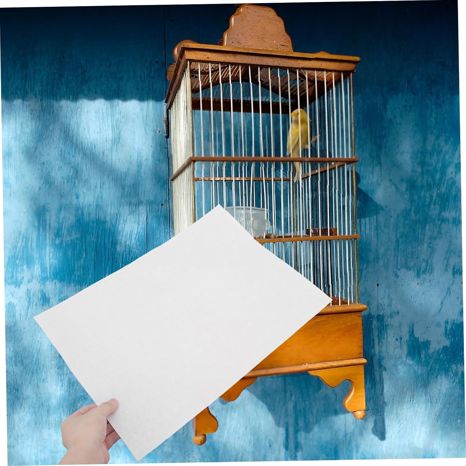 Abaodam 100pcs Disposable Bird Cage Liners Parrot Cage Cushion Pads Water Absorbent Natural for Clean Healthy Bird Environment