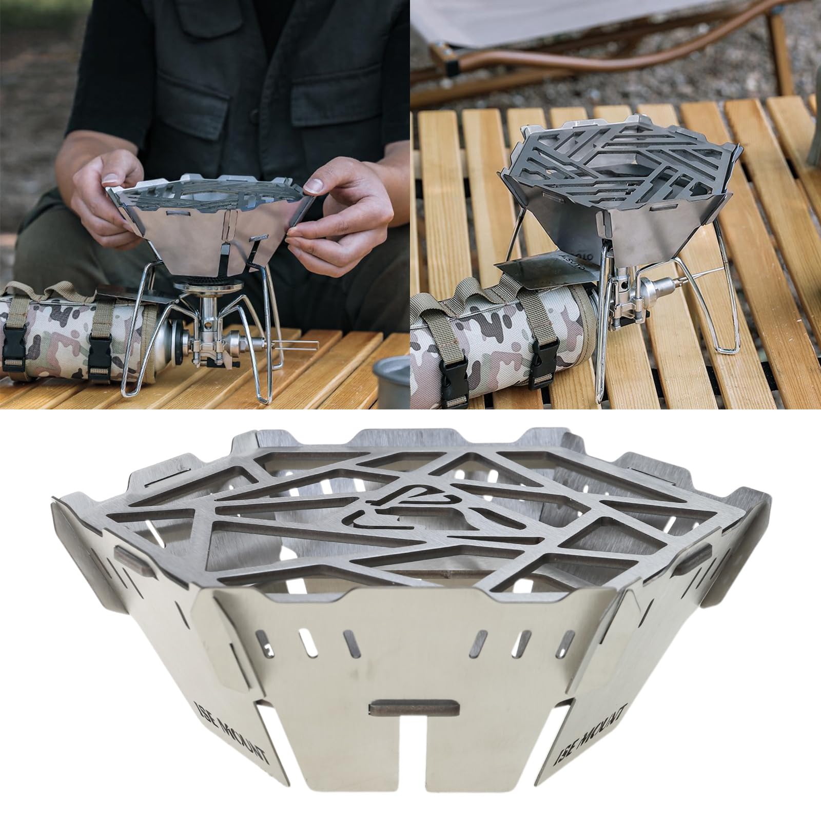 Camping Stove WindShield Stainless Steels Outdoor Stove Windscreen For Camping Picnics Backpacking Cooking