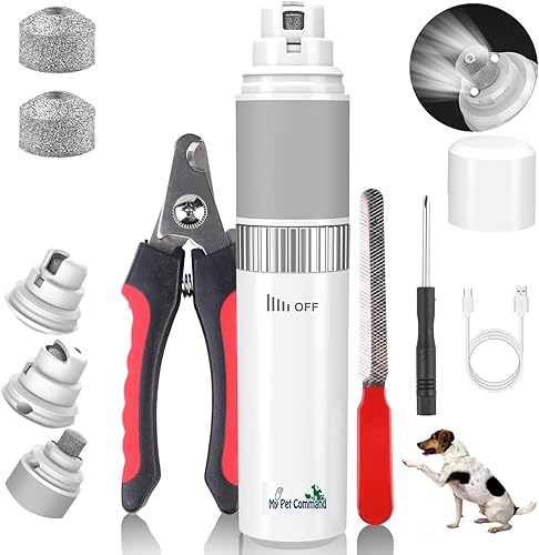 Miniatura 1 de My Pet Command Molinillo de uñas inalámbrico para perro, silencioso, de bajo ruido, para perros y gatos grandes, medianos y pequeños, potente motor