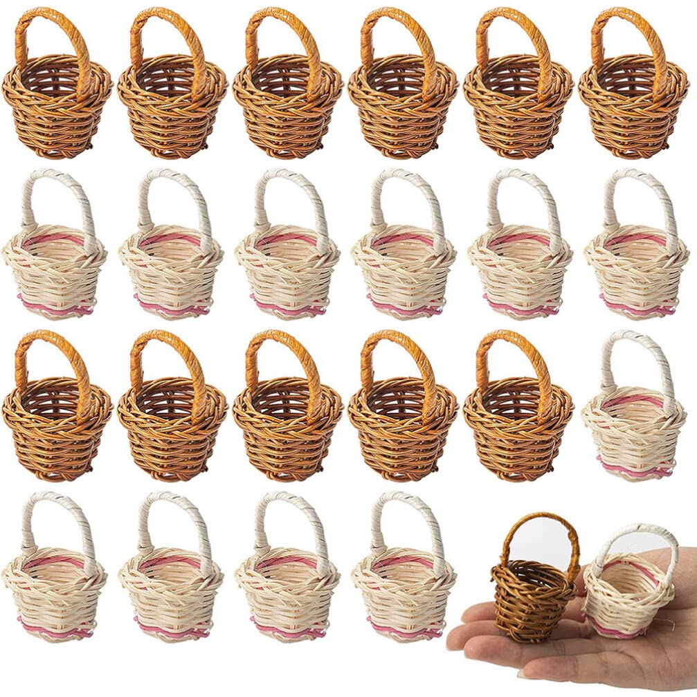 Panier de Pâques miniature en lot de 24 mini paniers tissés loisirs créatifs