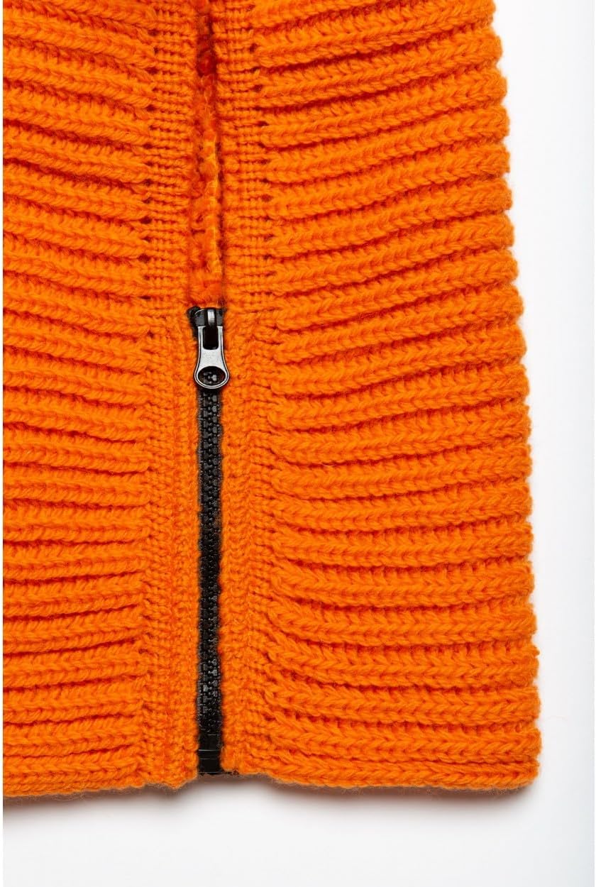 Balaclava - Adult - 100% Merino Wool Thick Knitting Zipper Hood Women/Men Ladies Helmet Knitted hat coif Scarf